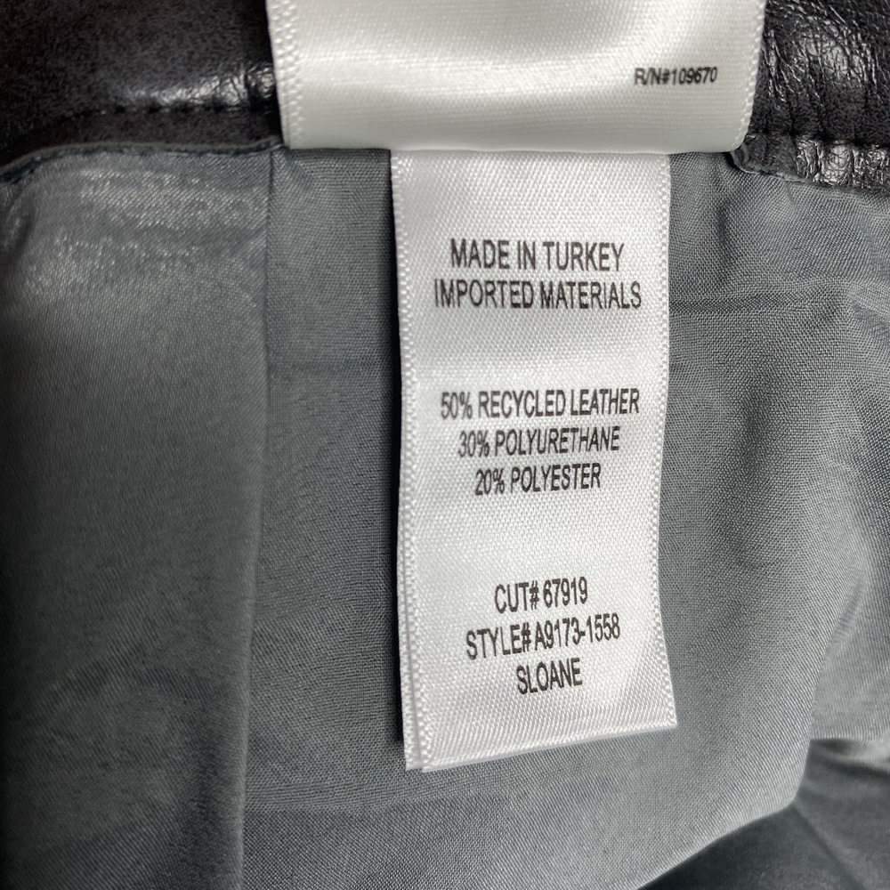 AGOLDE Sloane Recycled Leather-Blend Mid-Rise Straight-Leg Pants Dark Gray - Picture 15 of 15